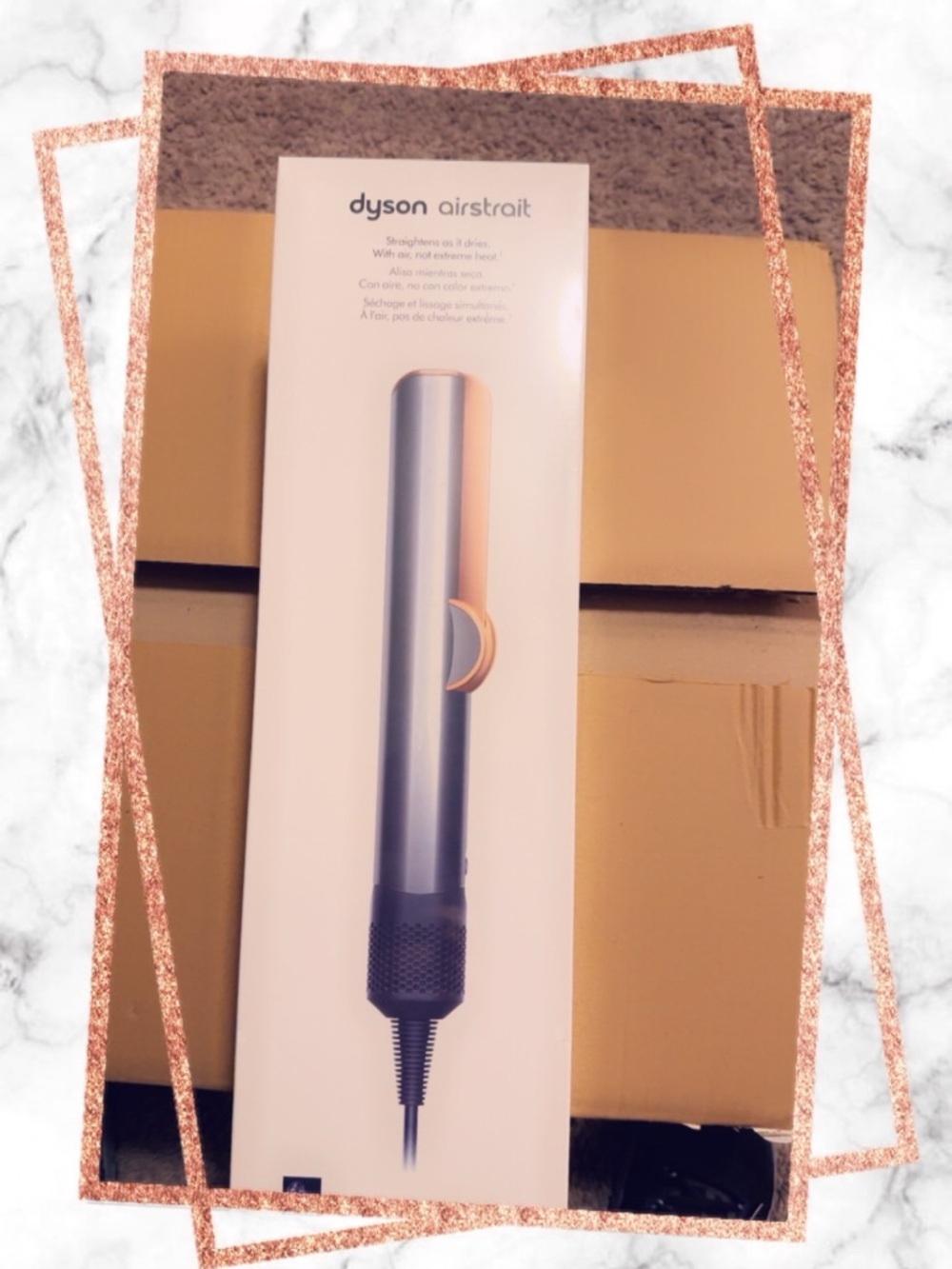Dyson Airstrait Hair Straightening Styler in Gray and Gold